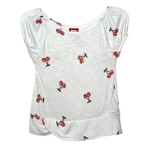 Levi’s Girls Cherry Print Top 6X NWT Ribbed Short Sleeve Summer